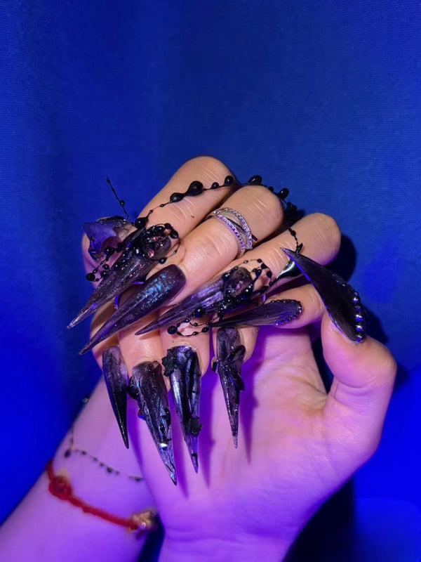 March Nails purple ombre claws dragon nails