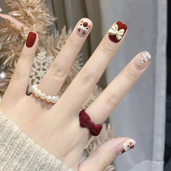 Match nails round cute nails press on