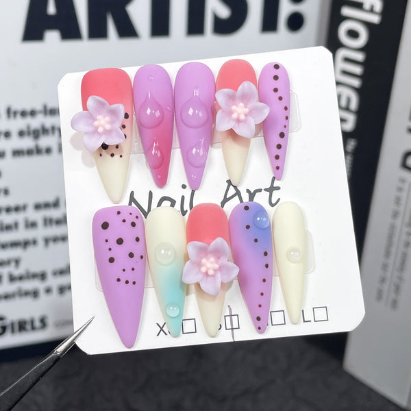 Shop for high-quality, handmade graffiti false nails featuring intricate designs and long-lasting wea