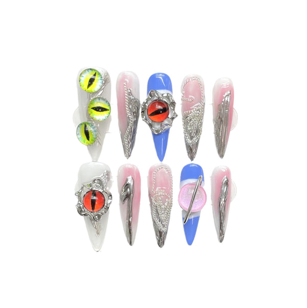 Match Nails handmade demon pupil special new style false nails