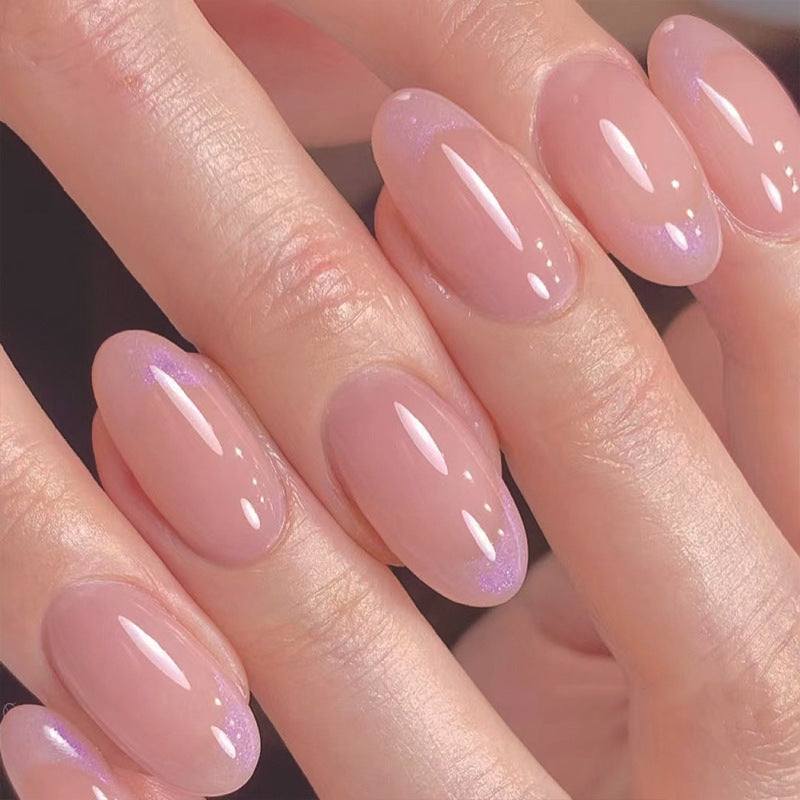 Match nails simple nude sweet mid oval nails