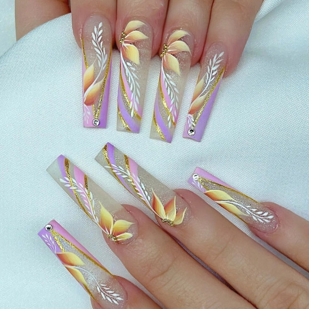 Match nails coffin nude ballerina nails
